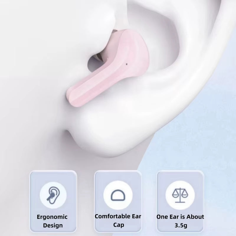 Wireless Earbuds Bluetooth Headphones with Mic and LED Charging Case for Sport Android/Ios, Stereo Noise Cancelling, Blue