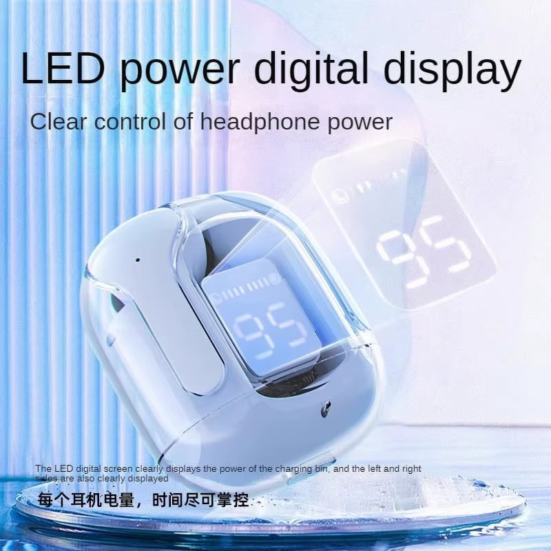 Wireless Earbuds Bluetooth Headphones with Mic and LED Charging Case for Sport Android/Ios, Stereo Noise Cancelling, Blue