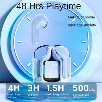 Wireless Earbuds Bluetooth Headphones with Mic and LED Charging Case for Sport Android/Ios, Stereo Noise Cancelling, Blue